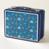 Blue Dinosaurs Custom Lunch Box (Achterkant)