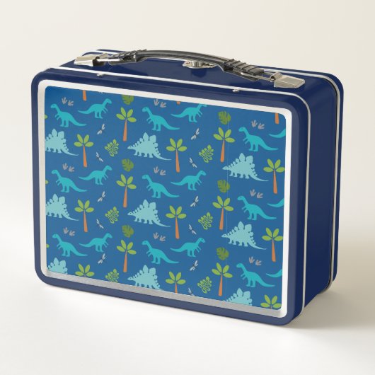 Blue Dinosaurs Custom Lunch Box (Achterkant)