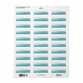 Blue Dip Dye Ombré Adresse de retour Étiquettes (Feuille entière)