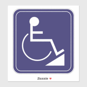 Blue Disabled Rolstoel Ramp Sticker