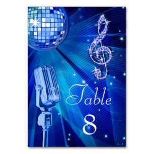 Blue Disco Ball en Retro Microphone Kaart