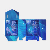 Blue Disco Ball en Sparkle Heels Favor box Bedankdoosjes (Uitgevouwen)