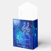 Blue Disco Ball en Sparkle Heels Favor box Bedankdoosjes (Geopend)