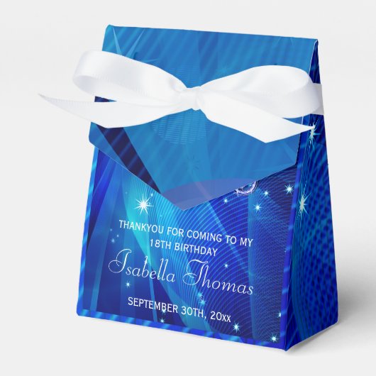 Blue Disco Ball en Sparkle Heels Favor box Bedankdoosjes (Voorkant Zijde)
