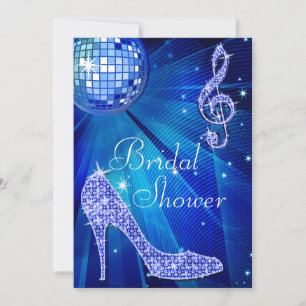 Blue Disco Ball en Sparkle Heels Vrijgezellenfeest Kaart