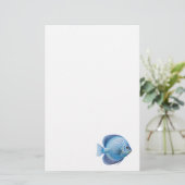 Blue Discus Fish Aquarium Vis Briefpapier (Staand voorkant)