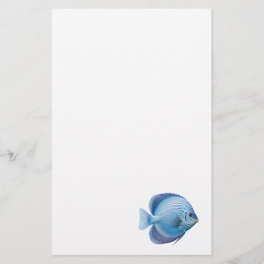 Blue Discus Fish Aquarium Vis Briefpapier (Voorkant)