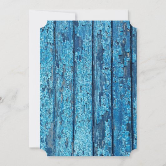 Blue Distressed Weathere Bois Wedding Invitations (Dos)