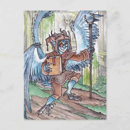 Blue Djinni Briefkaart (Voorkant)