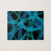 Blue DNA Strand Science Abstract Pattern Legpuzzel (Horizontaal)