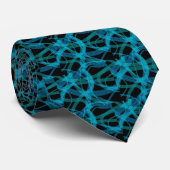Blue DNA Strand Science Abstract Pattern Stropdas (Opgerold)