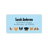 Blue Dog Birthday Let's Pawty Etiket (Voorkant)