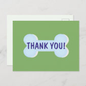 Blue Dog Bone Dank je Briefkaart (Voorkant / Achterkant)