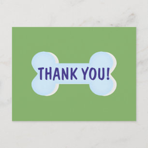 Blue Dog Bone Dank je Briefkaart