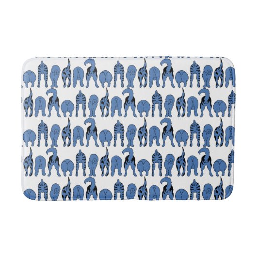 Blue Dog Butts Pattern Badmat (Voorkant)