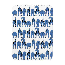 Blue Dog Butts Pattern Magneet