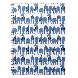 Blue Dog Butts Pattern Notitieboek