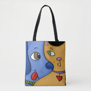 Blue Dog en Sinaasappel Cat-Togetherness Draagtas