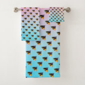 Blue Dog Kisses Blue Gradient Bad Handdoek (Insitu)