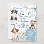 Blue Dog let's Pawty Birthday Kaart (Voorkant)