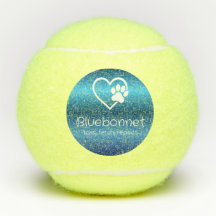 Blue Dog Name Tennis Ball 'toss, fetch, repeat'