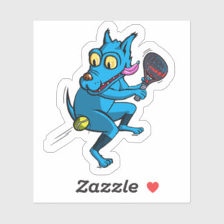 Blue dog padel sticker