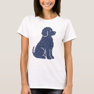 Blue Dog Silhouette Minimal Art T-shirt