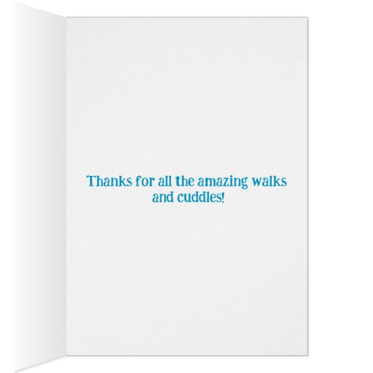 Blue Dog Sitter Bedankt Card (Binnen (Rechts))