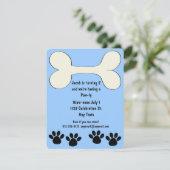 Blue Doggy Theme Anniversaire Invitation (Debout devant)