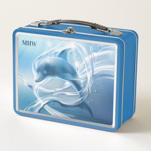 Blue Dolphin aangepaste monogram lunch dozen (Voorkant)