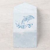 Blue Dolphin All in One Wedding Invite All In One Uitnodiging (Buitenkant)