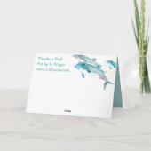 Blue Dolphin Art Funny Merci Cartes (Dos)