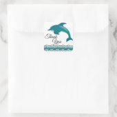 Blue Dolphin Dank u Vierkante Sticker (Tas)