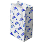 Blue Dolphin Gift Bag Klein Cadeauzakje (Achterkant Gekanteld)
