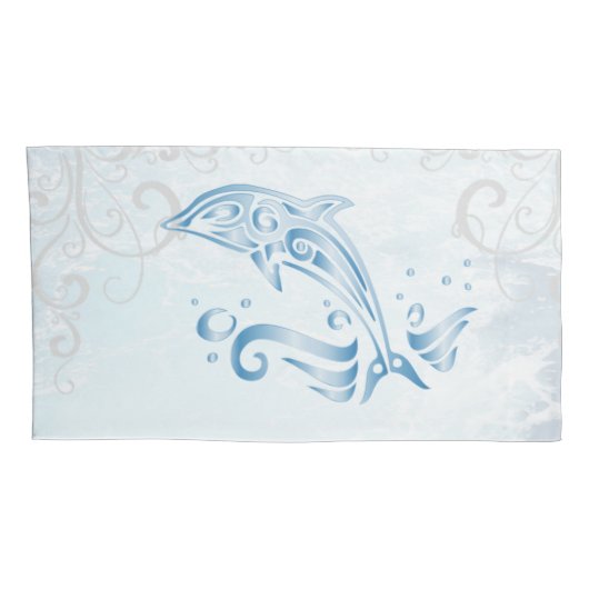 Blue Dolphin Personalized Pillow Hoesje Kussensloop (Achterkant-Rechts)