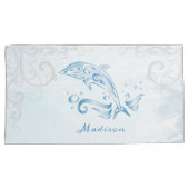 Blue Dolphin Personalized Pillow Hoesje Kussensloop (Voorkant-Rechts)