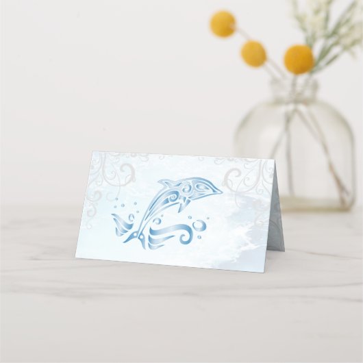 Blue Dolphin Reception Place Card (Achterkant)