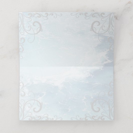 Blue Dolphin Reception Place Card (Binnenkant ongevouwen)