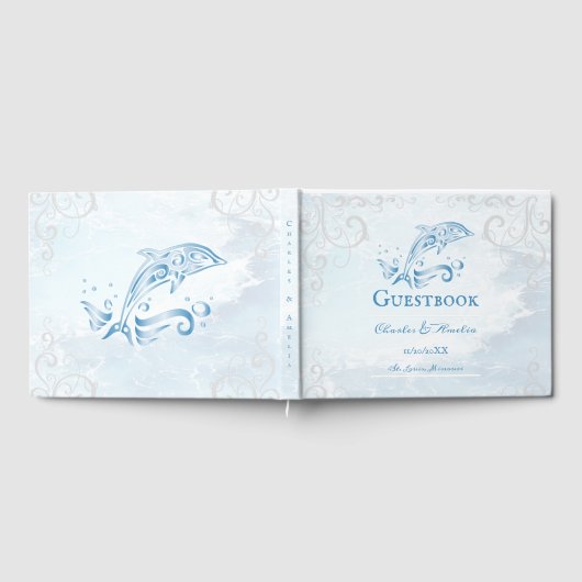 Blue Dolphin Wedding Guestbook Gastenboek (Volledig)