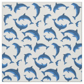 Blue Dolphins Jumping Pattern op Grey Stof (Swatch)