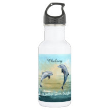 Blue Dolphins Jumping Sunny Water Waterverf Name