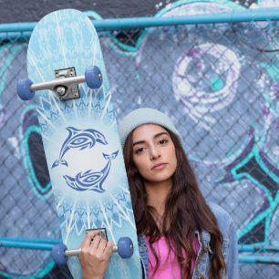 Blue Dolphins Mandala Maritime Skateboard