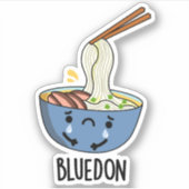 Blue-don Funny Udon Pun  Sticker (Voorkant)