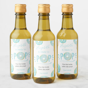 Blue Donut Baby Pop het als ze Poppen wijnlabel Wijn Etiket