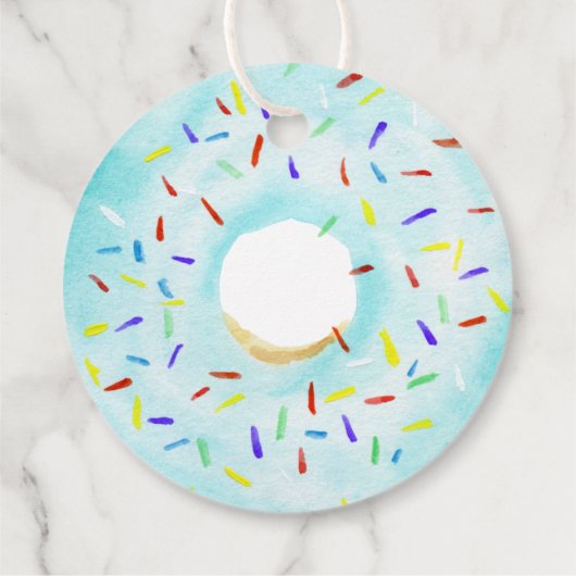 Blue Donut Baby Sprinkle Classic Ronde Sticker Bedankjes Labels (Achterkant)