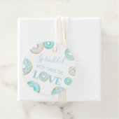 Blue Donut Baby Sprinkle Classic Ronde Sticker Bedankjes Labels (In situ)