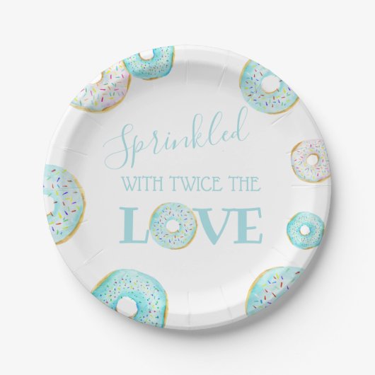 Blue Donut Baby Sprinkle papier Bord (Voorkant)
