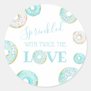 Blue Donut Baby Sprinkle Ronde Sticker