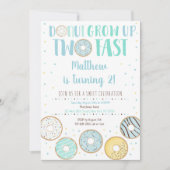 Blue Donut Second Birthday Kaart (Voorkant)