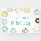 Blue Donut Sprinkles Birthday Banner (Horizontaal)